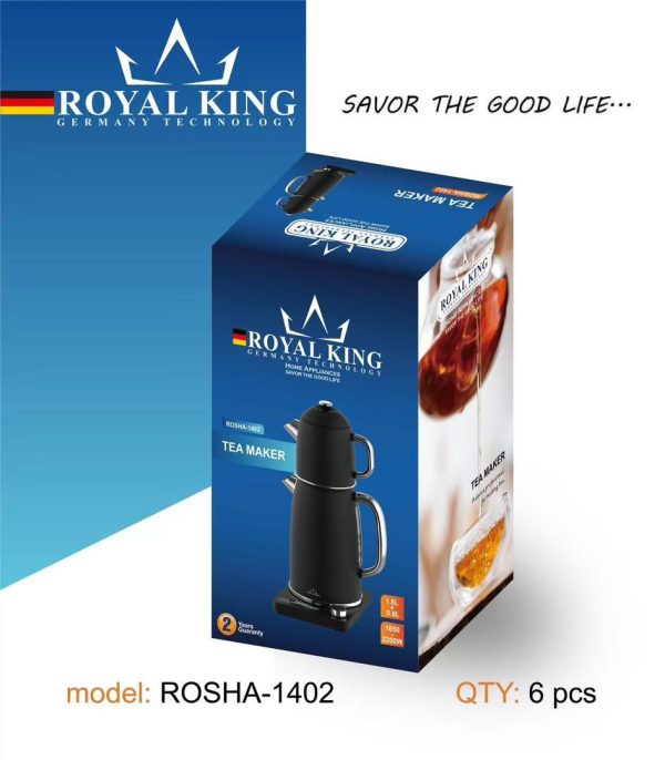 چایساز ایستاده و روهمی رویال کینگ مدل ROSHA-1402 تمام مشكي مات