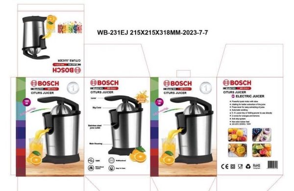 آبمیوه گیری بوش مدل WB-231EJ ظرفیت ۰.۴ لیتر تک کاره