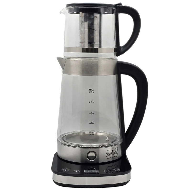 چای ساز رومانتیک هوم مدل KHD-425 ظرفیت ۲.۵ لیتر با کتری پیرکس